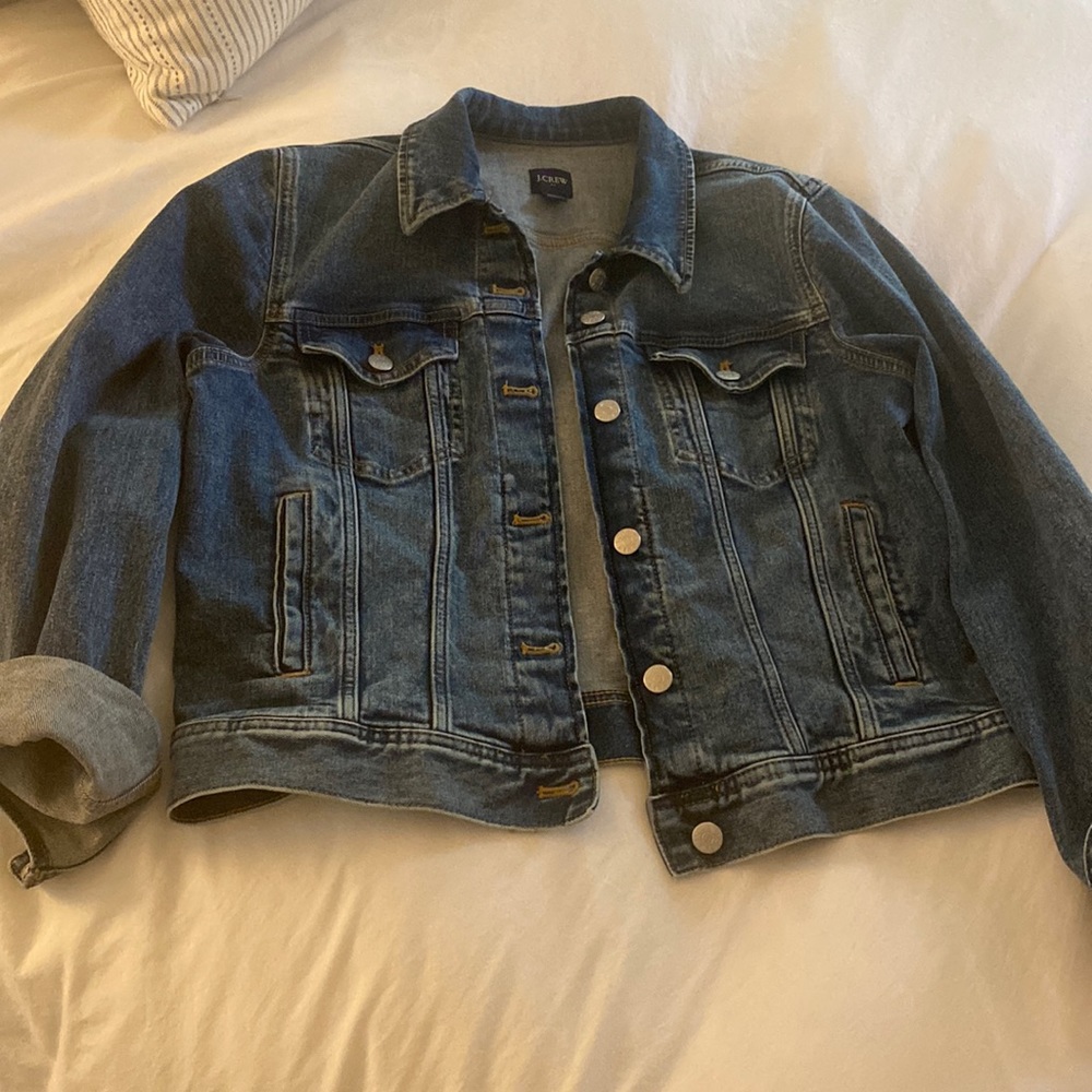 J. Crew Factory women’s medium denim jacket, like new.